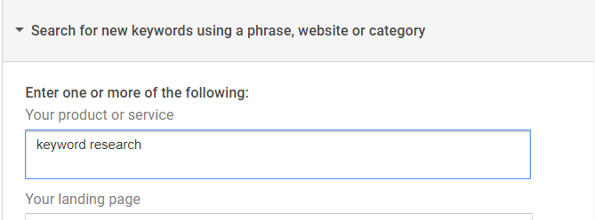 Enter Keywords and Get Ideas