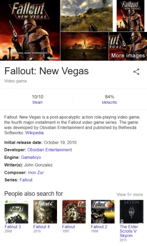 A Google Knowledge Graph Card