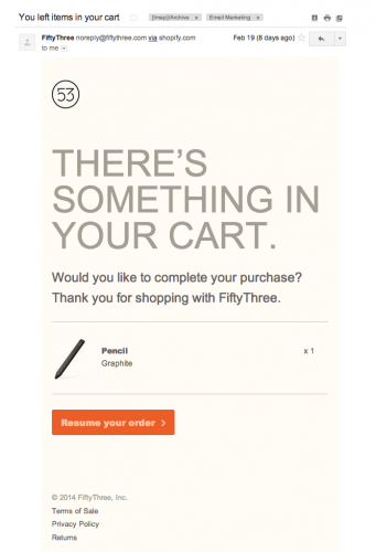 abandoned cart emails