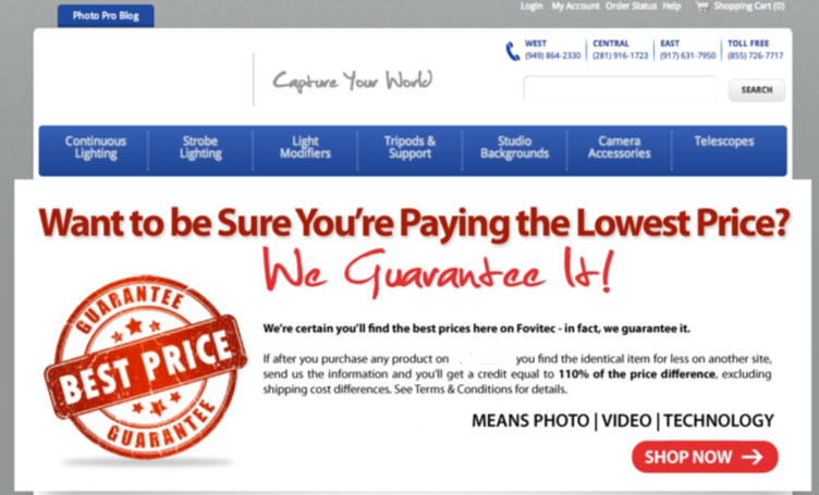 example of a poor landing page