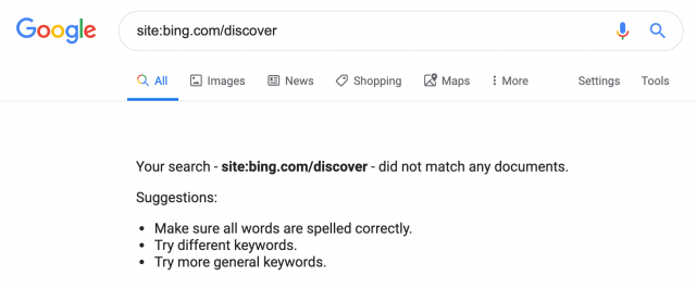 Bing Discover