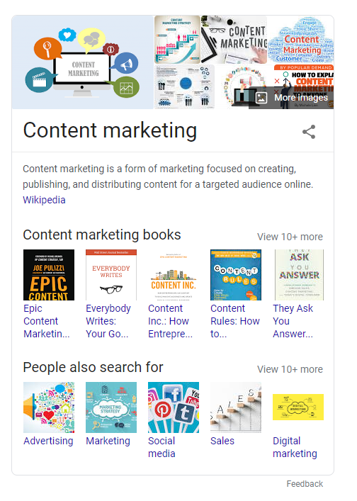 content marketing google knowledge panel