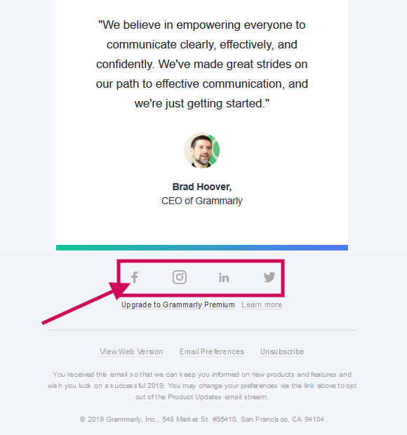 email footer facebook link