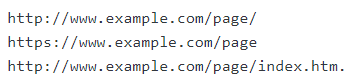 example of duplicated URLs that may affect serp