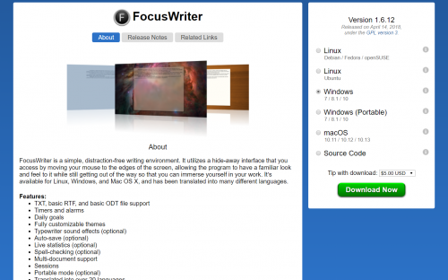 focus writer - blogging tools