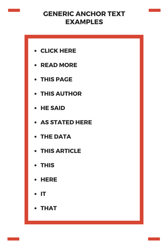 GENERIC ANCHOR TEXT EXAMPLES