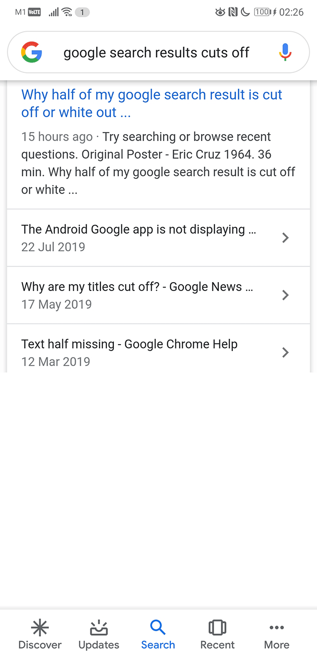 SERP bug