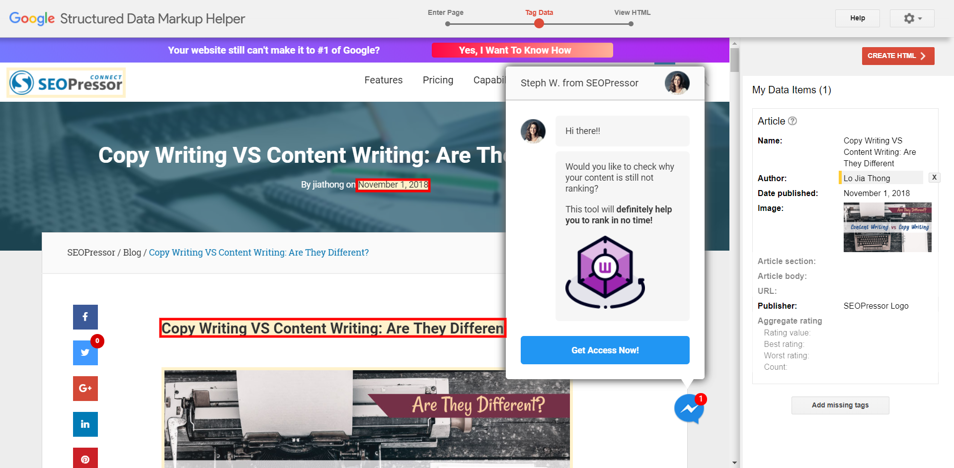 Google Structured Markup Tool 2