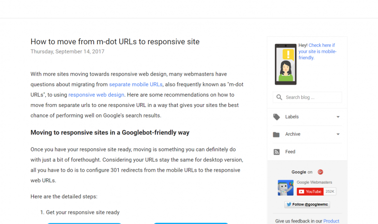 webmaster blog mobile-friendly