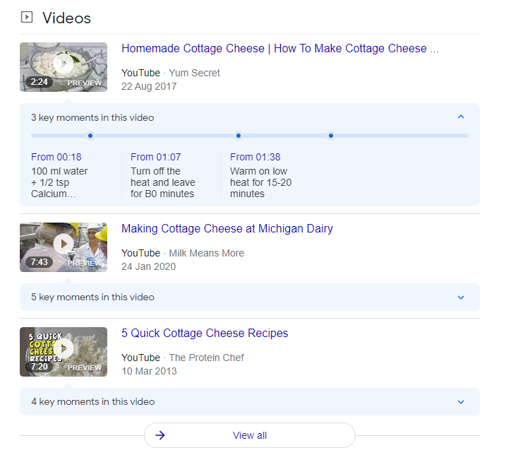 Video SERP feature