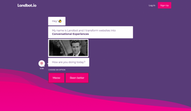 landbot landing page