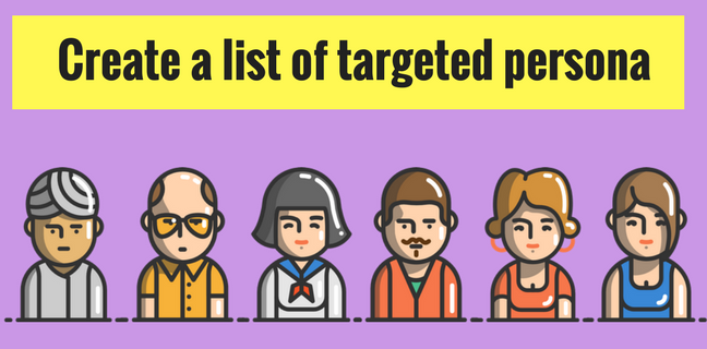 List of targeted persona as potential customer of startup