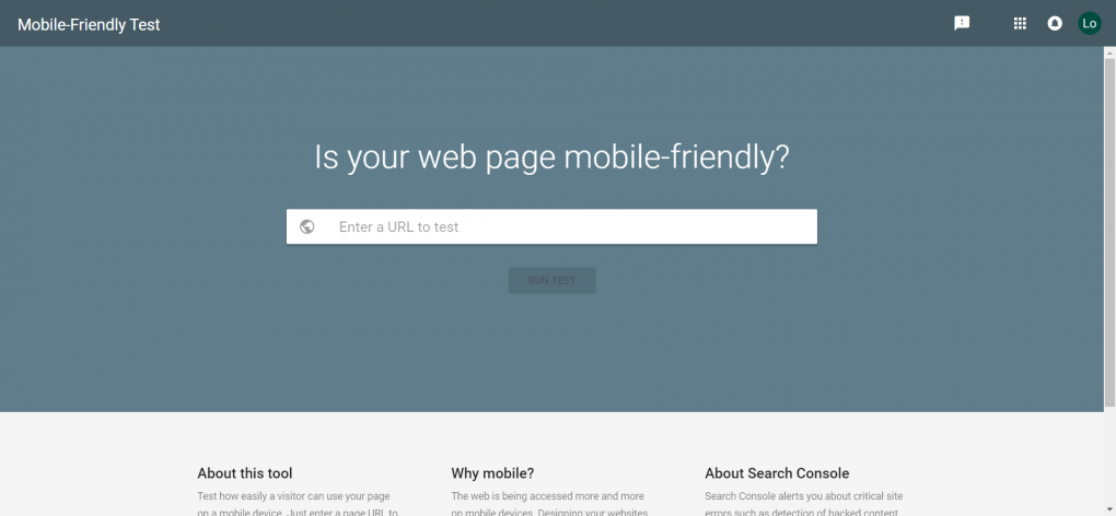 mobile friendly test