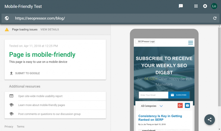 page is green - test run