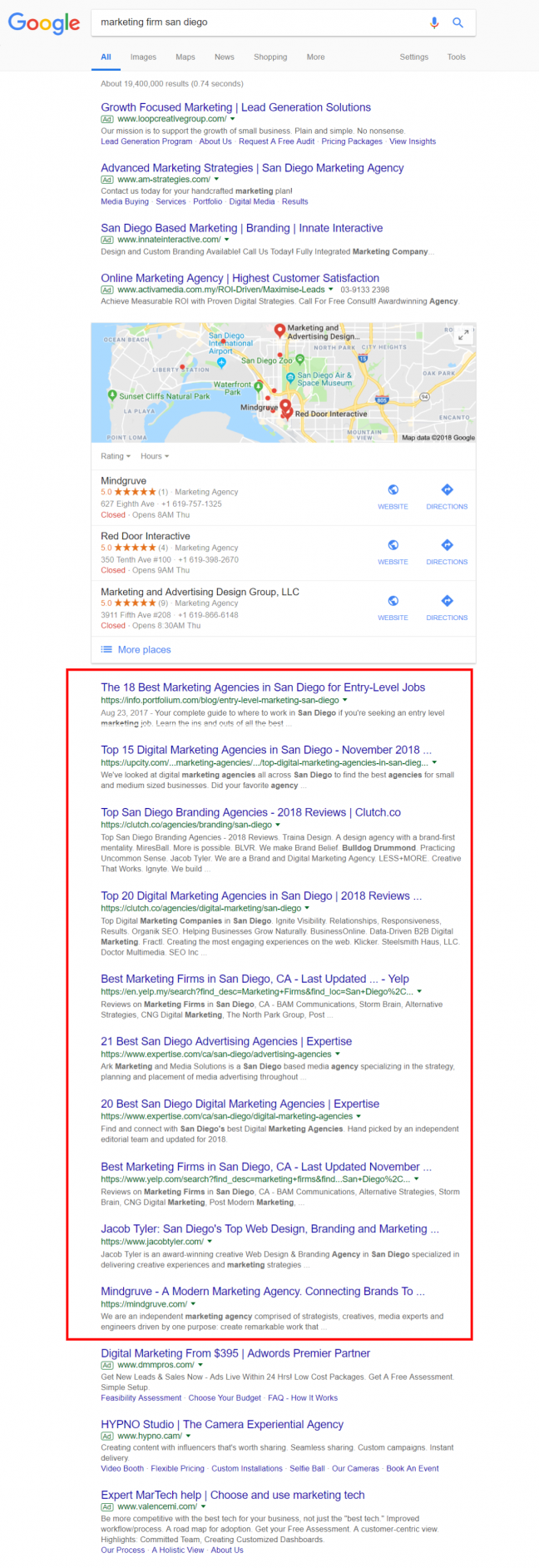 Google search result