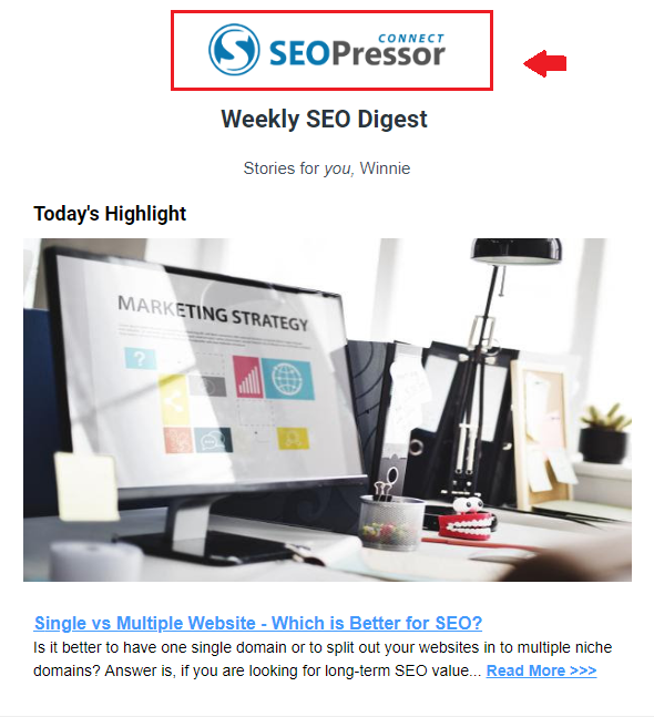 SEOPressor weekly newsletter