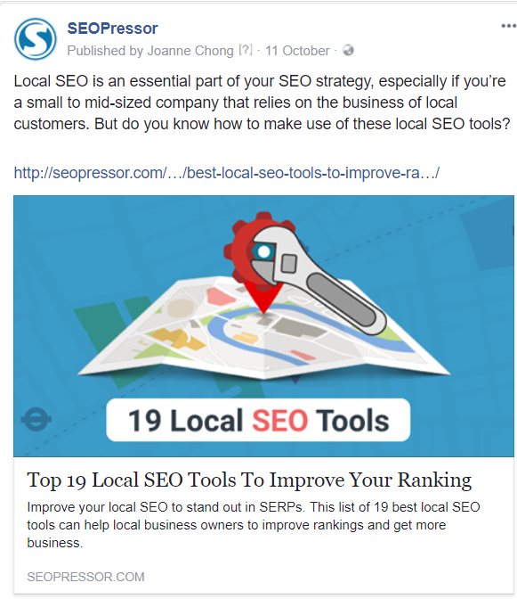 Picture of Meta Descriptions on social media Facebook