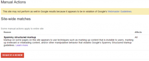 Structured Markup Penalty